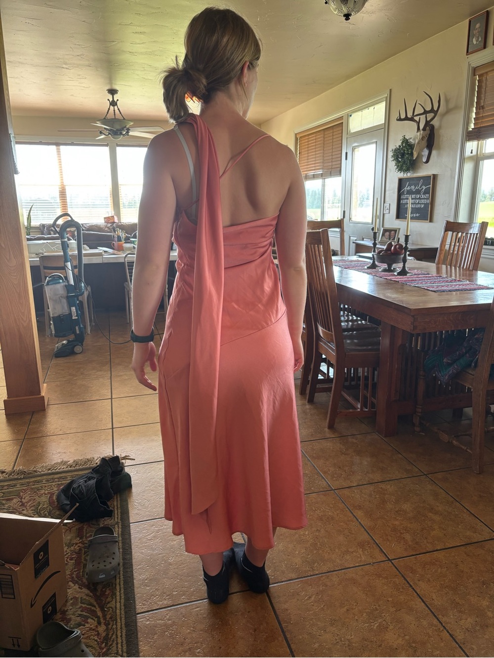 fab'rik Coral Halter Maxi Dress - Picture 3 of 6